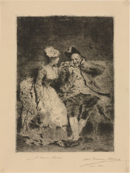 Young Girl Stroking Man’s Cheek