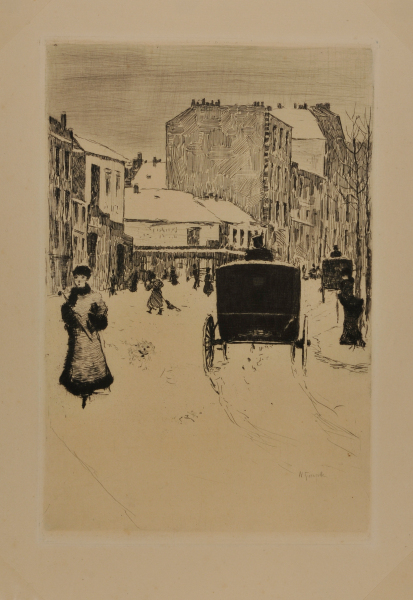 THE BOULEVARD DE CLICHY IN SNOWY WEATHER