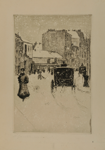 THE BOULEVARD DE CLICHY IN SNOWY WEATHER