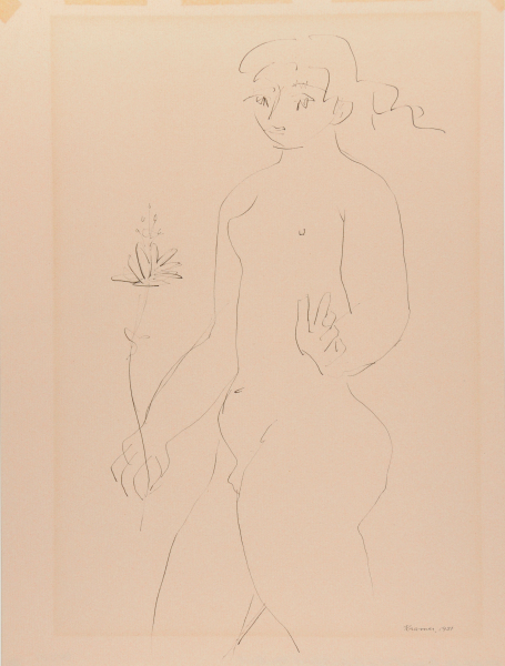 Standing Nude with a Flower