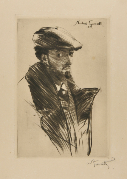 Norbert Goeneutte coiffé d’un béret