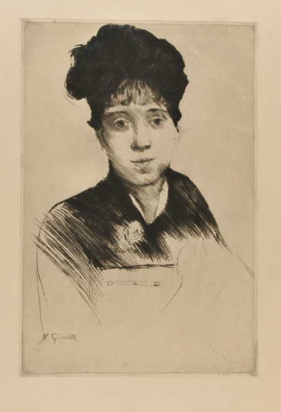 HALF-LENGTH PORTRAIT OF YOUNG WOMAN, FACING FORWARD