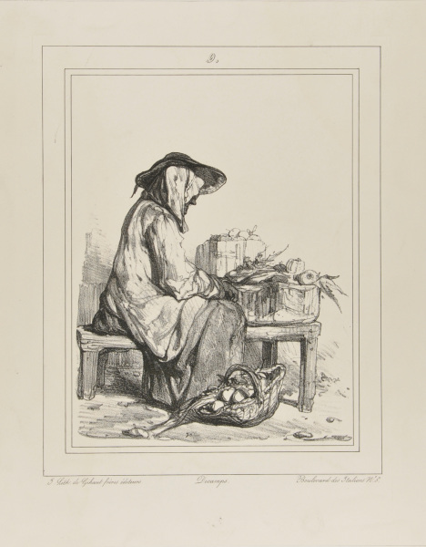 SKETCH OF A WOMAN SELLING VEGETABLES