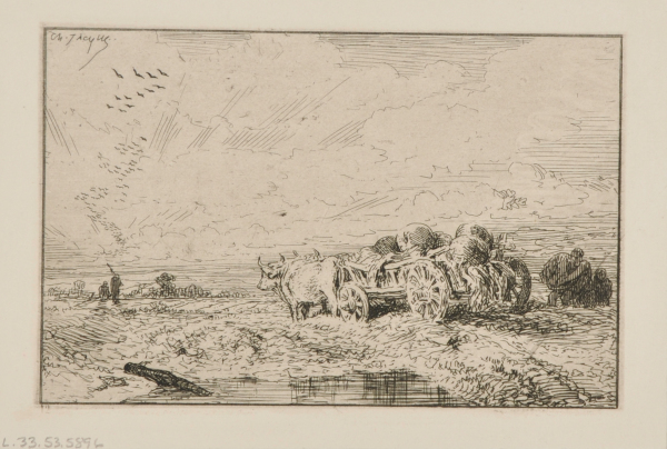 LANDSCAPE: WAGON HARNESSED TO OXEN