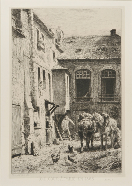 A COURTYARD IN PARIS IN 1865
