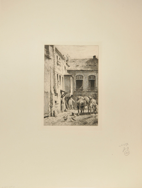 A COURTYARD IN PARIS IN 1865