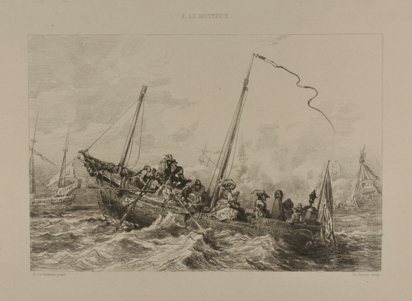 VAN DE VELDE DRAWING A NAVAL BATTLE