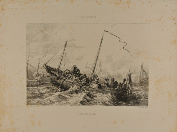 VAN DE VELDE DRAWING A NAVAL BATTLE