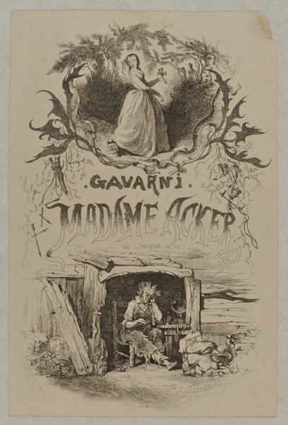 FRONTISPIECE FROM THE BOOK "PAUL GAVARNI, MADAME ACKER (PARIS: L. CURMER, 1842)"