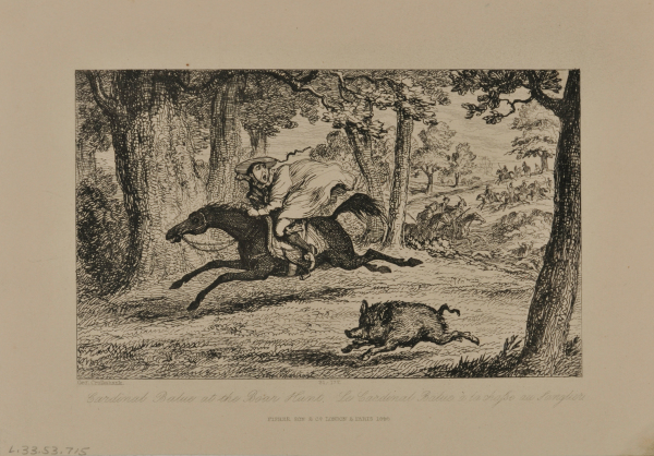 Cardinal Balue at the Boar Hunt