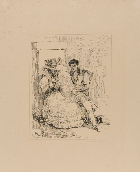 WOMAN BEING COURTED BY YOUNG MAN