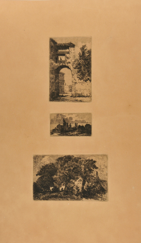 À VILLERSEXEL; SMALL LANDSCAPE; LANDSCAPE WITH COTTAGE