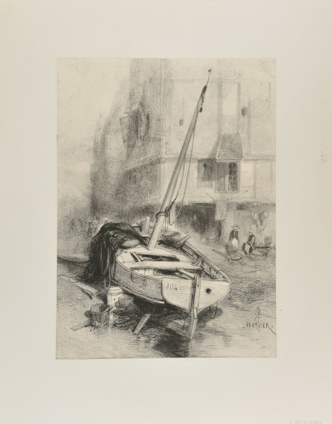 Boat Docked at the Corner of a House