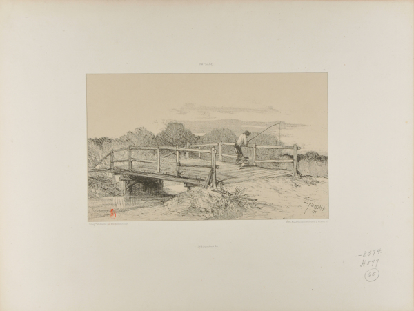 Pêcheur sur un pont