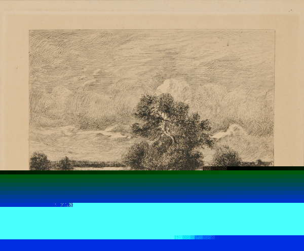 LANDSCAPE WITH POND AND FIGURE ON THE BANK