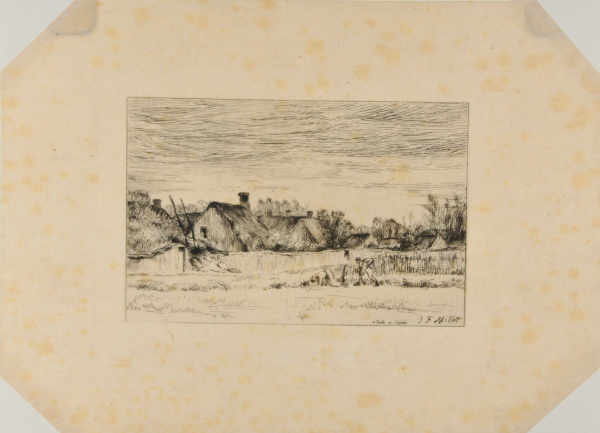 LANDSCAPE WITH THATCHED COTTAGES