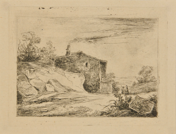 COTTAGE BUILT BY A ROCKY BANK