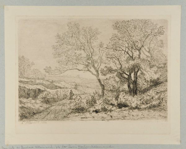 WOMAN WITH A BASKET, WALKING ON A PATH