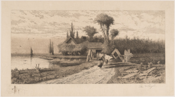 COWS AND SHEEP CROSSING BRIDGE