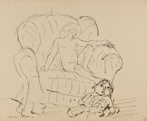 NUDE GIRL ON CHAIR (RECTO); SKETCH OF NUDE GIRL ON CHAIR (VERSO)