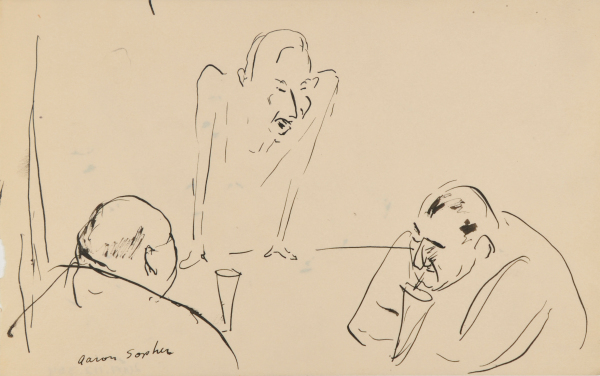 THREE MEN AT A TABLE