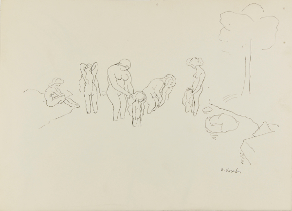 NUDES BATHING IN THE FOREST