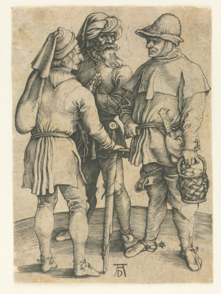 THREE PEASANTS IN CONVERSATION