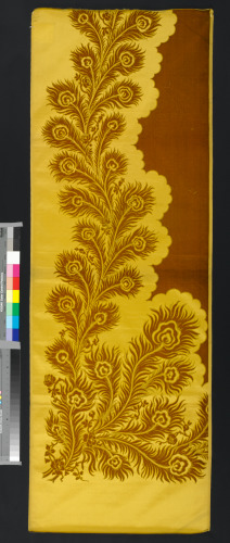 VOIDED CISELÉ VELVET WITH PEACOCK FEATHER MOTIF