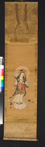 Guanyin Standing on a Lotus Flower Scroll