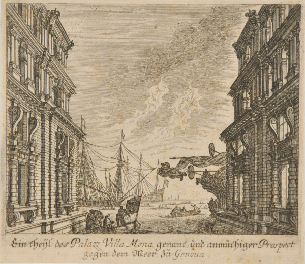 PART OF THE PALAZZO CALLED VILLA MENA, AND ITS PLEASANT PROSPECT OF THE SEA, NEAR GENOA