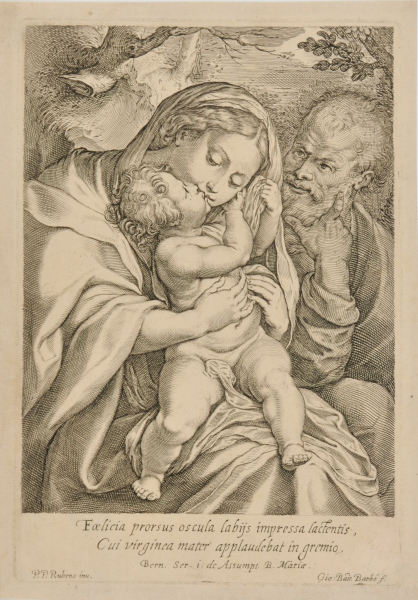THE HOLY FAMILY WITH THE VIRGIN KISSING THE CHILD