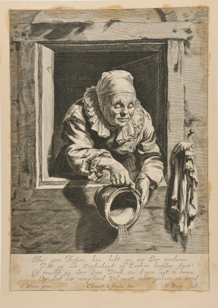 OLD WOMAN WITH A JUG AT A WINDOW