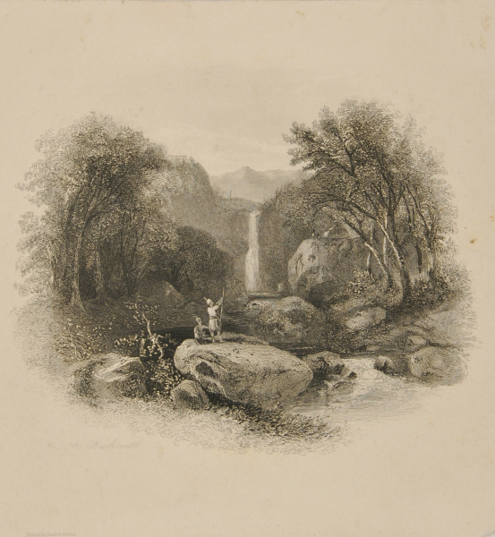 LANDSCAPE WITH WATERFALL