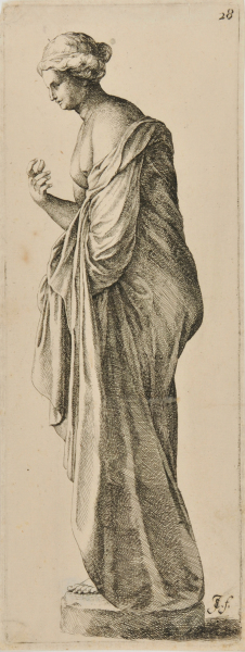 FEMALE FIGURE, PROFILE TO LEFT