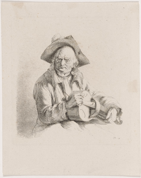 THE OLD HURDY-GURDY MAN, PLAYING WITH HIS RIGHT HAND