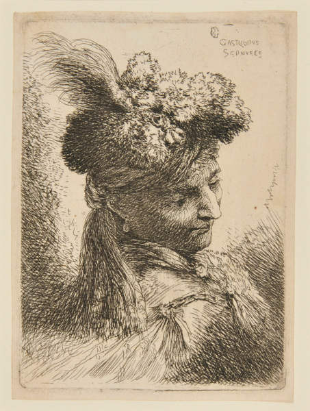 YOUNG MAN WEARING FUR-TRIMMED TURBAN WITH A PLUME