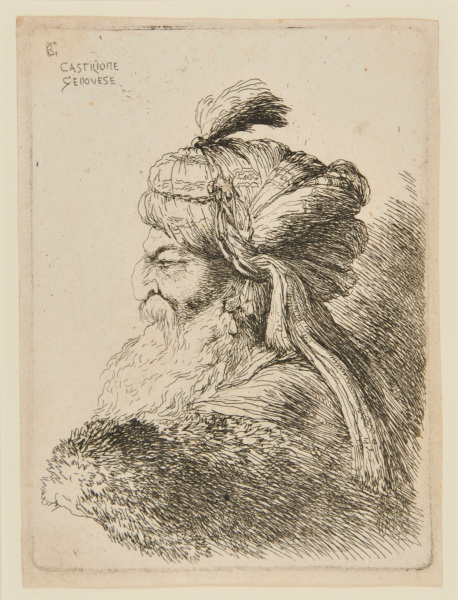 BEARDED MAN WEARING TURBAN, FACING LEFT
