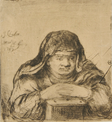 Old Woman Warming Her Hands