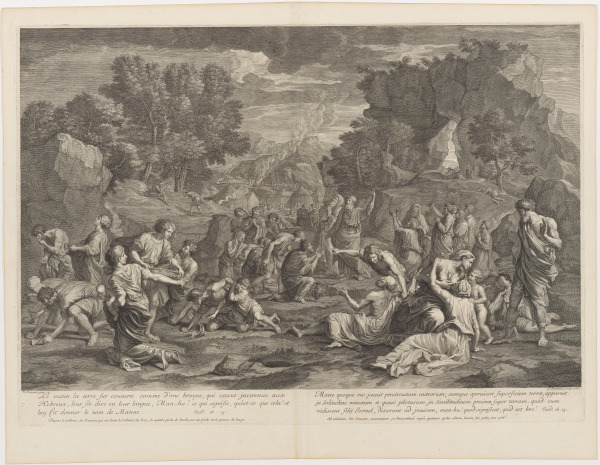 THE ISRAELITES GATHERING MANNA IN THE WILDERNESS