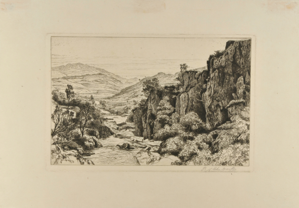 Landscape with Cliffs and Wild Stream