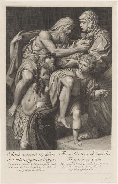 AENEAS SAVING HIS FATHER FROM THE BURNING OF TROY