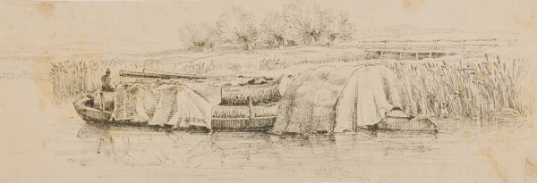 A Covered Barge Seen from the Side