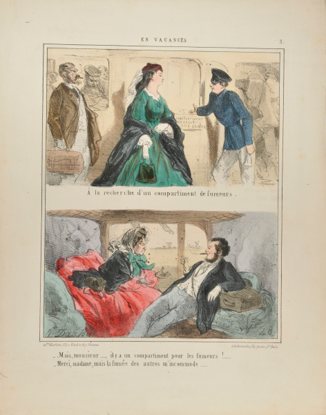 A la recherche d'un compartiment de fumeurs, Mais, monsieur..., il y a un compartiment pour les fumeursê . . . (No. 3 "En Vacances")