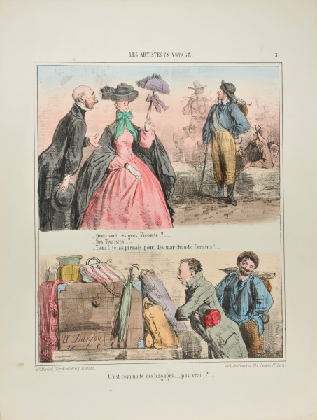 Wuels sont ces gens, Vicomte? . . . C'est commode des bagage..., pas vrai? . . . (No. 3 "Les Artistes en Voyage")