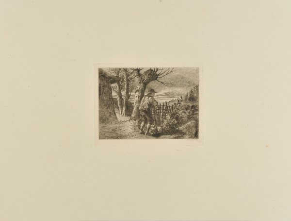 Shepherd Leaning on Gate