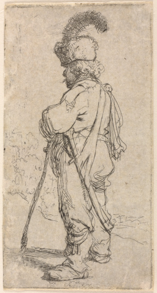 POLANDER LEANING ON A STICK