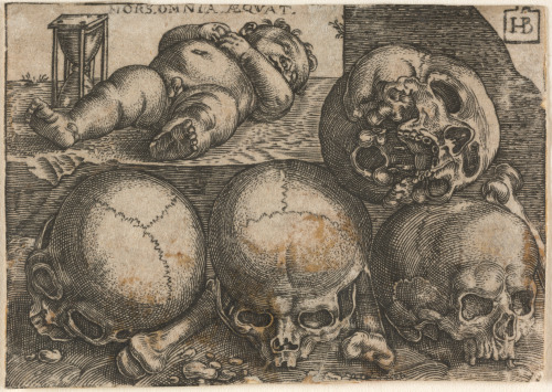 SLEEPING CHILD WITH FOUR SKULLS