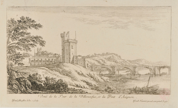 VEUE DE LA TOUR DE LA VILLENEUFUE, ET DU PONT D'AVIGNON