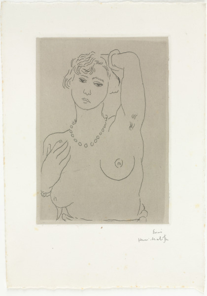 BUST OF A WOMAN WITH NECKLACE AND BRACELET