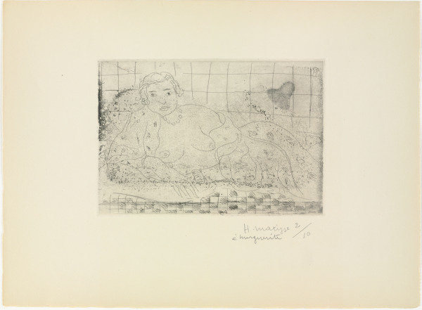 NUDE LYING DOWN, CHECKER-BOARD GROUND